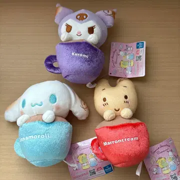 산리오 캐릭터즈 마슈마루무 라떼 봉제 인형 3종 세트