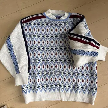 SNIDEL 기하학 패턴 긴팔 니트 스웨터