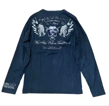 Y2K 시크 스타일 헤이세이 갸루 해골 자수 롱 T