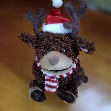 루돌프 봉제 인형 산타 모자 포함