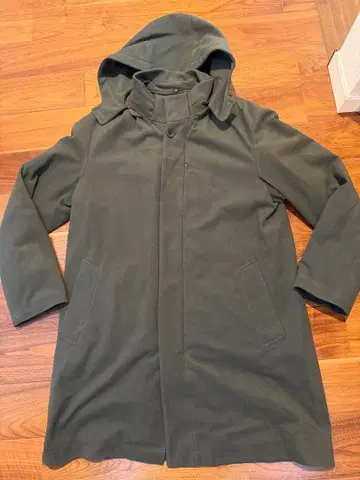 후드 부착 스텐카라 코트 카키 XL 사이즈