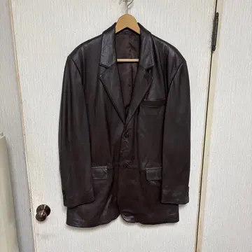 Bay Leaf 다크 브라운 가죽 자켓 LL