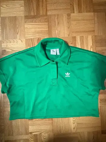 adidas 그린 크롭 피케 셔츠