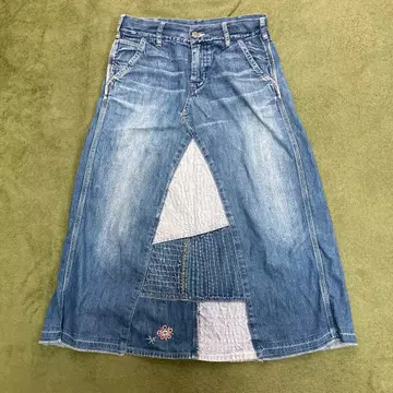 DENIM DUNGAREE 데님 롱 스커트