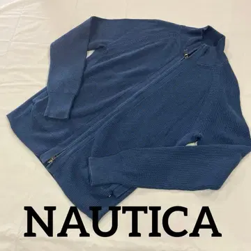 [ NAUTICA ] 더블 지퍼 니트 코튼 M 남성용 #3168