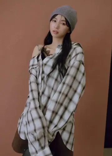 FRAY I.D 옴브레 라메 체크 아지메 셔츠