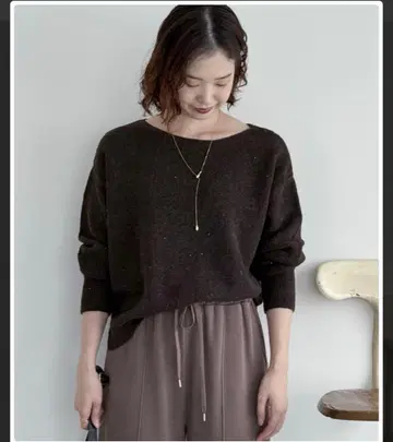 스팽글 니트 브라운 [현행 판매상품]