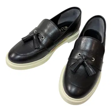 컨디션 최상 DIANA 로퍼 바이컬러 태슬 천연 가죽 22.5 블랙