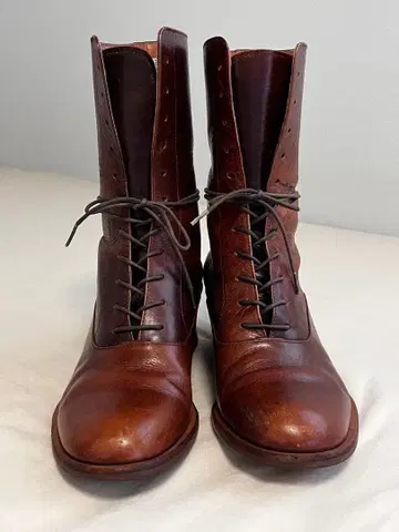 UNBILICAL 앙빌리컬 가죽 웨지솔 부츠 구제 빈티지