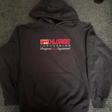 XLARGE 로고 자수 후드티 S 블랙