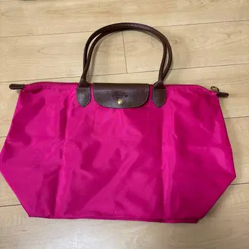 핑크 나일론 숄더백 중형