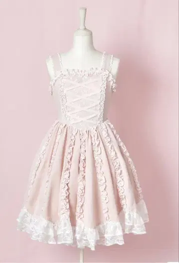 mellfy memory 핑크 슬리브리스 무릎 기장 드레스