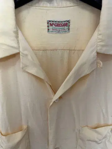 50s 레이온 셔츠  패턴 오픈 카라 McGREGOR 빈티지 개버딘