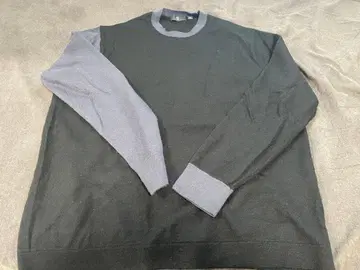 유니클로 J 캐시미어 크루넥 스웨터 XXL 그레이&블랙