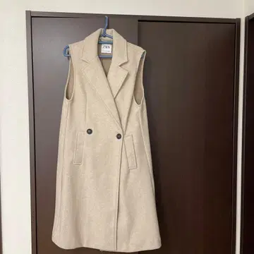 ZARA 베이지 더블 버튼 롱 베스트 XS