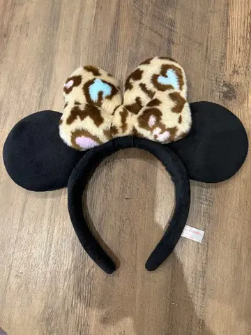 레오파드 무늬 리본 포함 디즈니 머리띠