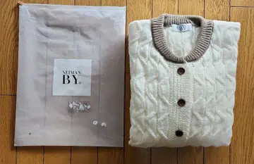 NEIMAN BY 아이보리 케이블 짜임 가디건