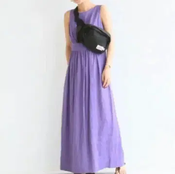 스픽 앤 스팬 아사턱 롱 원피스 퍼플 36