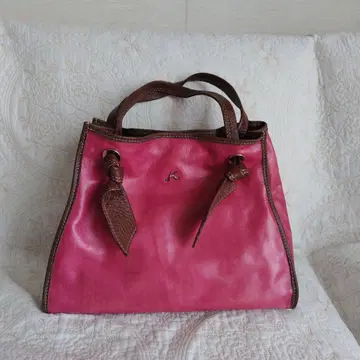 키타무라 핑크 가죽 핸드백