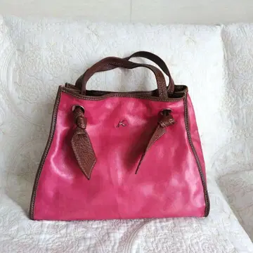 [ 미사용 새상품 ] 키타무라 핑크 가죽 핸드백