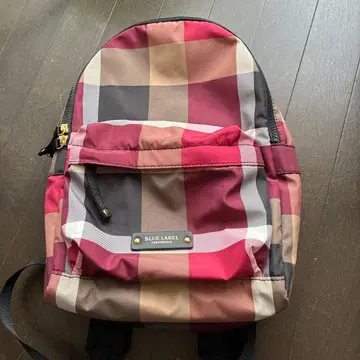 블루 레이블 크레스트브릿지 체크 무늬 백팩