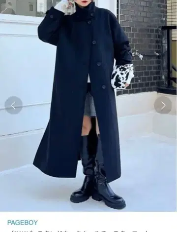 택 포함 미사용 새상품 스탠드넥 울 체스터 코트