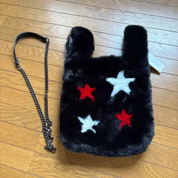 별 패턴 퍼 숄더백