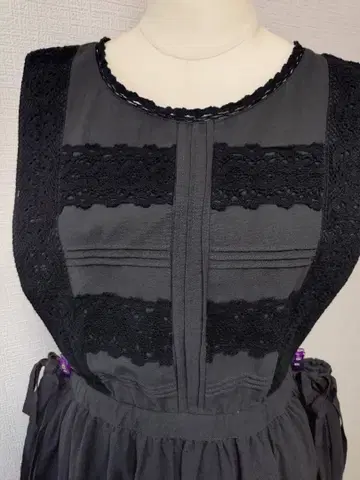 사만사 모스모스 블랙 레이스 슬리브리스 롱 원피스