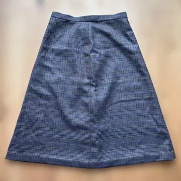 글렌체크 A라인 종아리 기장 플레어 스커트 안감 부착 L 상당