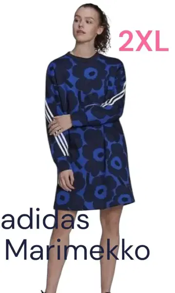 adidas Marimekko 콜라보 원피스 속기모 2XL 블루