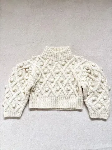 cygne 시뉴 손뜨개질 폼폼 터틀 니트