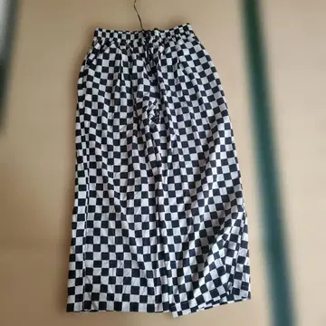 MAISON SPECIAL 체커 패턴 와이드 팬츠