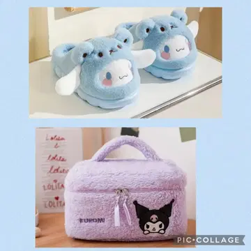 시나몬 롤 슬리퍼 샌들 & 쿠로미 파우치 set