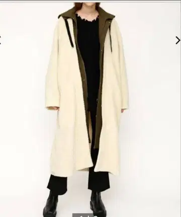 SLY 후드 부착 롱 코트 크림 올리브