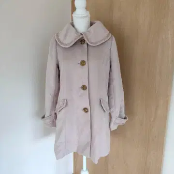 axes femme 로즈 버튼 코트 아이스 핑크