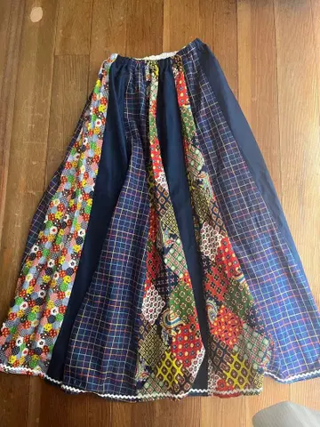 구제 의류 롱 스커트 패치워크 70s