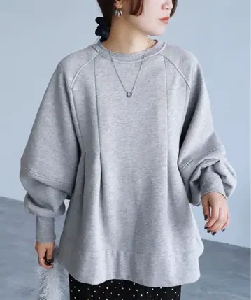 reca 속기모 턱 A라인 맨투맨 풀오버