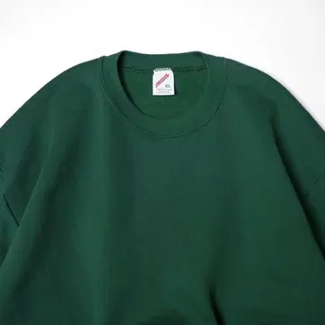 USA제 빈티지 80s 저지 무지 블랭크 맨투맨 그린 러셀 XL 고품질