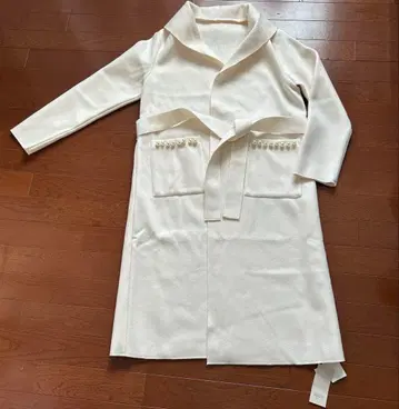 tocco closet 롱 코트 화이트 펄