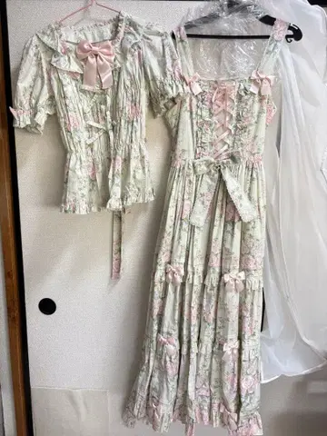 Metamorphose 샬롯 롱 티어드 오버롤 스커트 3점