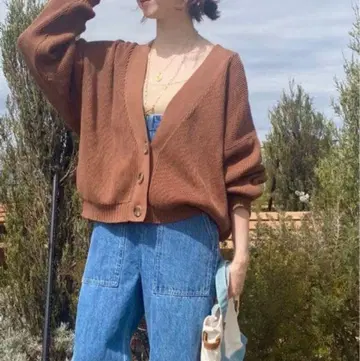 KaNa OYA x Spick & Span 별주 가디건 브라운