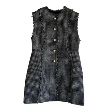 새상품급 LOUNIE 루니 (S) 슬리브리스 트위드 미니 원피스