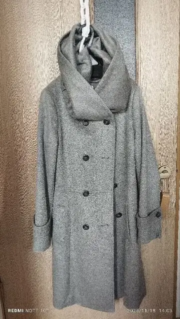 캐시미어 더블 브레스트 코트 그레이