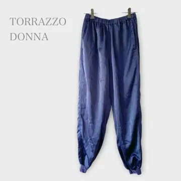 트라쪼돈나 새틴 조거 팬츠 광택감 네이비 허리밴딩