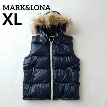 빅 사이즈 마크앤로나 다운 베스트 큐빅 퍼 네이비 XL