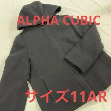 ALPHA CUBIC 숏코트 후드 부착 블랙 11 #3152