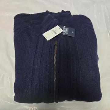 미사용 택 포함 네이비 지퍼 니트 가디건