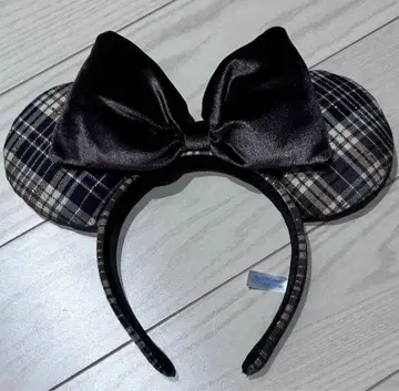디즈니 미니 머리띠 체크 무늬