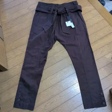 미사용 새상품 다크 브라운 사루엘 팬츠 허리 리본 포함 빅 사이즈