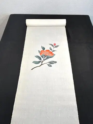 미사용 새상품 옷감 나고야 오비 순수 실크 미재단 (꽃무늬)